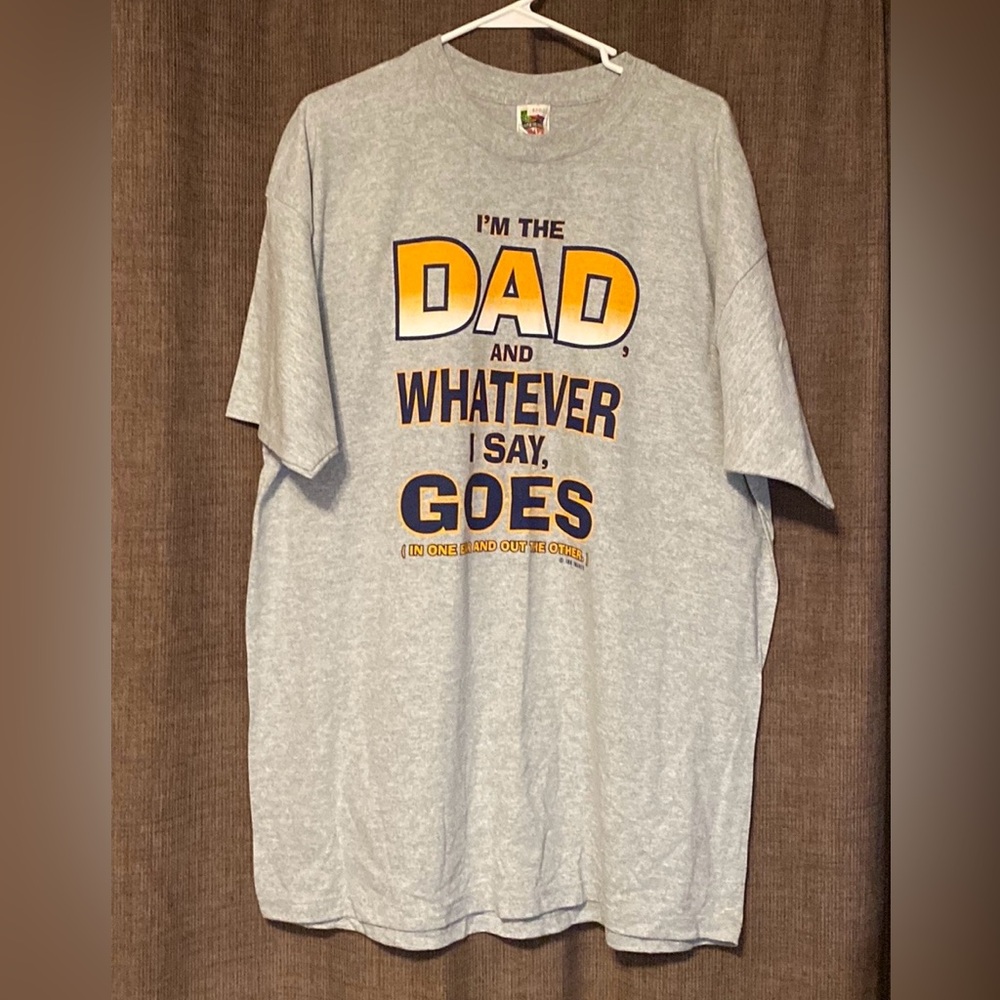 Fruit of the Loom Gray "I'm the Dad" Short Sleeve Tee with Yellow Print